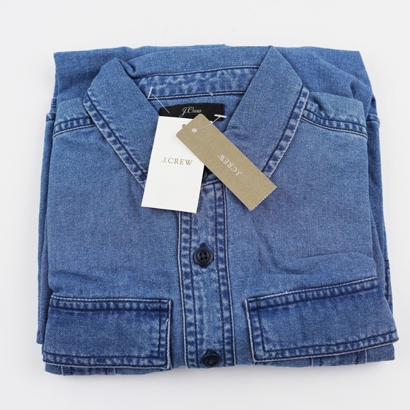 New J.CREW Chambray Shirt Dress with Utility Pockets - Picture 6 of 6